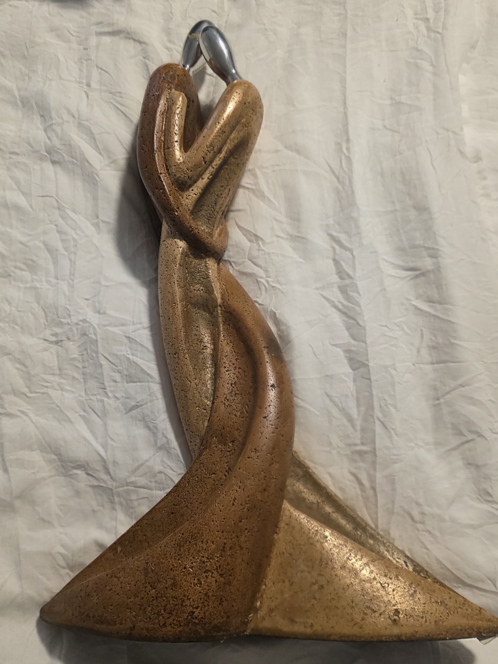 Abstract Embrace Couple Sculpture dancing Art Figurine Home Decor 16.5" Vintage